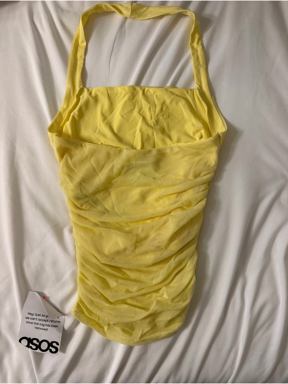 ASOS Sheer Halter Ruched Tank Top - Picture 3 of 4